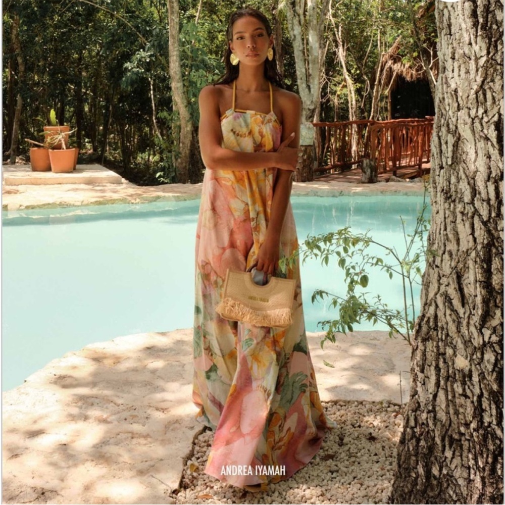 Andrea Iyamah Pastel Floral Maxi Dress